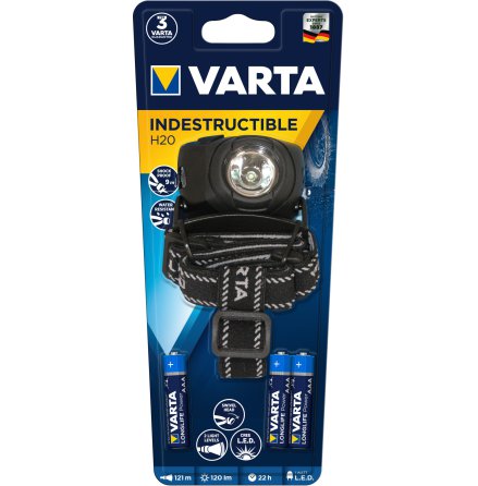 VARTA INDESTRUCTIBLE H20 HEAD LIGHT 1W LED 3AAA